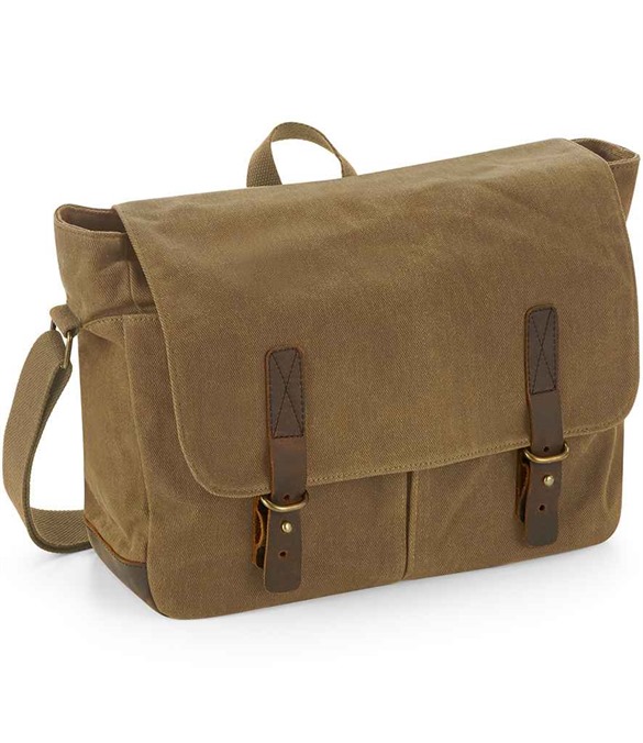 Quadra Heritage Waxed Canvas Messenger Bag
