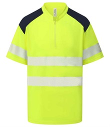 Yoko Mandarin Collar Zip Pique Polo Shirt
